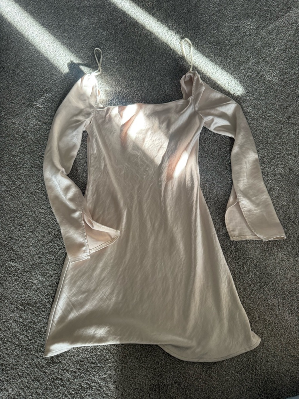 Princess Polly Silky Blush Slip Dress with Long Sleeves